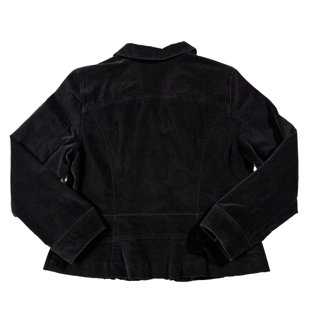 Sigrid Olsen Velvet Single Breasted Blazer Dinner Coat Black Women 14 Minimalist - Picture 8 of 8
